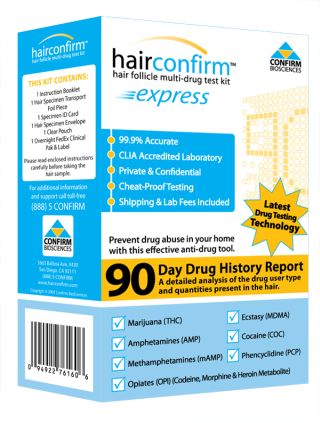 Hair Confirm Express Hair Drug Testing Kit Box