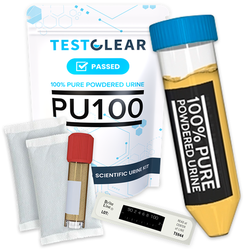 Testclear powdered urine kit for negative drug test